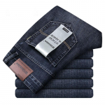 Kevad-s&uuml;gis Meeste Klassikalised Teksad &Auml;rimood Sirge Tavaline Sinine Stretch Denim P&uuml;ksid Meeste nutikad teksad 27