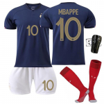 Uus saabumine 2223 maailmameistriv&otilde;istluste jalgpalli dressipluusi komplektis Mbappe 10, Benzema 19 ja Griezmann 7 22 (130-135cm)
