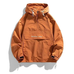 Kevad S&uuml;gis Meeste Anorakid Moodne Mees Poolt&otilde;mblukuga Streetwear Hip Hop Kapuutsiga Joped Meeste Lai Tuulejope Veekindlad Joped S oranž