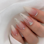 K&uuml;&uuml;nekunst T&auml;iustatud Mood Lihtne &Otilde;rn Stiil S&auml;deluspulbri Jooned S&auml;delevad Teemandid Pikk Mandlikujuline Kandke K&uuml;&uuml;nekunsti Free jelly glue + rubbing strips*4pcs