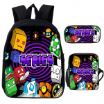 Vihane Geometry Dash Multikaprint Laste seljakott 3 tk Komplekt Poisid T&uuml;drukud Koolikotid Suure Mahutavusega Raamatukott Tagasi Kooli Kingitused