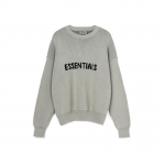 Fear of God Essentials Kootud Pulloverkampsun T&auml;hekirjaga Meeste Pealisr&otilde;ivad Roheline-Betoon FOG-FW21-108 XS