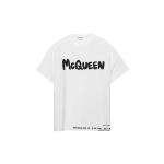 Alexander McQueen Logoga Tr&uuml;kitud &Uuml;mmarguse Kaelusega T-s&auml;rk 622104-QPZ57-0900 XS valge