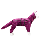 Veekindel koerakost&uuml;&uuml;m vihmamantel eemaldatava kapuutsiga, t&auml;ieliku kattega vihmajakk suurtele koertele, helkuriga, reguleeritav (Purple,Xxl 17.5-21kg) lilla