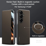 Samsung Galaxy Z Fold 8 Ultra 7 6 jaoks S&uuml;sinikkiust Mustriga Nahast Magsafe Kaanega &Auml;ri Aknavaatega Klappkaas Galaxy Z Fold6