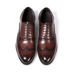 Brogue stiilis meeste Oxford kingad Ehtne nahk Klassikalised wingtip pulmapeo pidulikud kingad meestele Paeladega Kontori &uuml;likonna formaalsed jalatsid US 7 gray