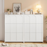 2-osaline kingakapp kingariiul, 12 sahtliga, sobib paigutamiseks esikutesse, uste &auml;&auml;rde, elutubadesse ja kontoritesse, MDF, valge 70 x 25 x 120 cm valge