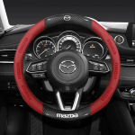 38CM s&uuml;sinikkiust nahast rooliratta kate Mazda 2 3 CX5 CX30 CX8 CX3 Mazda2 6 5 CX9 BT50 jaoks Autotarvikud punane