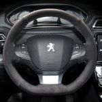 Peugeot 308 307 2016-2019 jaoks K&auml;sit&ouml;&ouml;na &otilde;mmeldud Musta &otilde;mblusega Auto rooliratta kate DIY libisemiskindel nahast auto sisekujundus