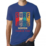 Meeste vintage T-s&auml;rk Graafiline T-s&auml;rk Surf Summer Time Boston Royal Blue XS denim sinine v&auml;rv