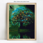 Teemanttikandid Tree Sky T&auml;ielik &uuml;mmargune maastik teemantmaal 20X30CM