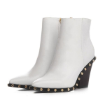 Ehtsast nahast poolsaapad naiste kuldneediga k&otilde;rge kontsaga saapad nahast naiste s&uuml;gis/talvised mustad saapad 34 valge