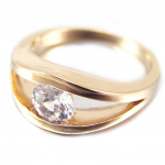 Bague Plaqu&eacute; Or 'C&acirc;lin' Blanc 56 kuld