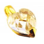 Les Tr&eacute;sors De Lily [E9730] - Pendentif Plaqu&eacute; Or 'Coeur Pur' Blanc valge