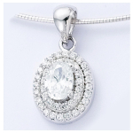 Les Tr&eacute;sors De Lily [J0145] - Pendentif Argent 'D&eacute;esse' Blanc argent&eacute; (rhodi&eacute;) - 22x11 mm valge