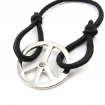 Les Tr&eacute;sors De Lily [J1115] - Bracelet fantaisie 'Peace' noir must