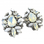 Lily-Crystal [P0227] - Boucles Cr&eacute;ateur 'Sissi' blanc valge