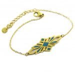 Les Tr&eacute;sors De Lily [P7950] - Disainterasest k&auml;ev&otilde;ru  Boho  t&uuml;rkiissinine kuld - 30x11 mm t&uuml;rkiissinine
