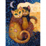 5D Teemantmaal Akvarell Kassipildid &Uuml;mmargused Tikand Loomad Mosaiik Kivide Kunst N&auml;put&ouml;&ouml; Dekoor Avaleht 20X30CM