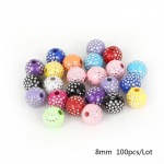 100 tk/partii 8 mm l&auml;ikivad akr&uuml;&uuml;lhelmed lahtised vahehelmed ehete valmistamiseks DIY k&auml;ev&otilde;ru kaelakee Ac 8mm 100pcs mitmev&auml;rviline