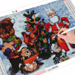 Teemantmaal Ristpistes J&otilde;uluteemanttikandid J&otilde;uluvana Mosaiik Karu K&auml;sit&ouml;&ouml; P&uuml;hadekingitus Full Round (20X30CM)