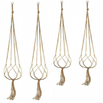 4 tk makramee riidepuu Vintage n&ouml;&ouml;rikorv siseruumides v&auml;ljas lillepotihoidja kaunistus 4Pcs