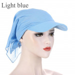 &Otilde;uesall Turban Caps p&auml;ikesevisir koos Hijab Durag Brim Capiga rannapuhkusega Light Blue
