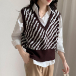 Kampsun Vest Naiste uus s&uuml;gistalvine lahtine Harajuku Pullover Femme Varrukateta Kootud V-kaelusega &scaron;ikk v&auml;lisr&otilde;ivad One Size must