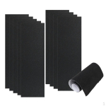 10PCS Skateboard Deck Sandpaper Skating Board Longboarding Grip tape Black black