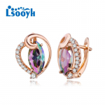 LSOOYH Clip K&otilde;rvar&otilde;ngad Roosa kulla v&auml;rvi moek&otilde;rvar&otilde;ngas naistele Cubic Zirconia &otilde;&otilde;nsad k&otilde;rvar&otilde;ngad Ehted A