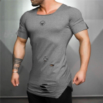 Muscleguysi meeste retro auguga T-s&auml;rk J&otilde;usaali Muscle Fitness &otilde;huke l&uuml;hikeste varrukatega kandiline krae jooksu T-s&auml;rk Spordir&otilde;ivaste enimm&uuml;&uuml;dud M must
