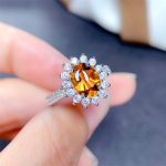 Bella Box uus kollase lille kujuga temperamendiga s&otilde;rmused naistele, tsirkoonist kihluspeole, peen, elegantne ehe kingitus Adjustable Opening kollane