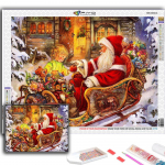 5D DIY j&otilde;ulupuu J&otilde;uluvana lumememm ristpistes kivikivid Teemantjoonistus Tikand Mosaiik Kodukaunistus Full Round 20X30CM