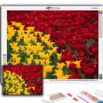 5D DIY Teemantmaal Ristpistes Lilled Tulbid Teemanttikandid Mosaiik Seinakunst Kodukaunistus Full Round 20X30CM