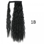 MISS WIG s&uuml;nteetilisest kiust pikk maisi laineline m&auml;his hobusesaba &uuml;mber juuksepikendustega, pikk lokkis poni saba naistele 55 cm
