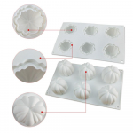 Halloweeni k&otilde;rvitsa silikoonvorm 6 lillepungavahuvormiga l&otilde;hnava kiviga k&auml;sitsi valmistatud seebivormi koogivorm valge