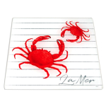 Les Tr&eacute;sors De Lily [R6536] - Klaasalus 'La Mer' punane valge - 20x20 cm (krabi) punane