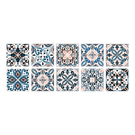 10 tk Euroopa stiilis sinise plaadi kleebis K&ouml;&ouml;k Backsplash &Otilde;likindel vannituba Veekindel kodukaunistused Seinakleebised Peel Stick Kunstimaaling 10X10cmX10Pcs