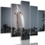 Feeby Five-osa pildil&otilde;uenditr&uuml;kk, kaasaegne hotell Dubais 100x70 hall v&auml;rv