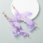 Naiste Drop Earring Long Lace Fabric Pearl K&otilde;rvar&otilde;ngad Temperament Premium Earring OneSize lilla