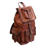 Ehtsast kitsenahast reisipagas K&auml;sitsi valmistatud seljakott, suur vintage kott 16x8x8 pruun