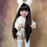 BZDOLL Realistlik Reborn Beebi T&uuml;druk Nukk M&auml;nguasi 55 CM 22 Tolli Pehme Silikoon Printsessi V&auml;ikelaps Kunst Bebe S&uuml;nnip&auml;evakingitused Lapsele