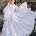 Hiina Wei Jini d&uuml;nastia Hanfu &uuml;likond Must Hanfu &uuml;likond Elegantne haldja &uuml;likond S must