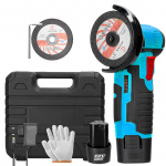 19500 p/min elektriline lihvimismasin k&auml;eshoitav multifunktsionaalne nurklihvija poleerimise l&otilde;ikamiseks 2pcs batteries EU Plug