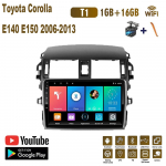 9-tolline Android 2Din autoheliraadio DVD Toyota Corolla E140/150 2006-2013 Multimeediumipleier Navigatsioon Stereoraadio WIFI 1+16GB