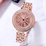 Casual Business Full Diamond Fashion Creative Quartz Naiste k&auml;ekell kuld