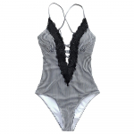 Seksikas Splicing Mesh &uuml;hes t&uuml;kis ujumistrikoo Naiste Push Up ujumisriided Monokini Bandage ujumiskost&uuml;&uuml;m Naiste spagetid rihmaga ujumiskost&uuml;&uuml;m M must