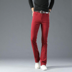 Teksad Meestele Meeste lainelised teksad Saapal&otilde;ikega s&auml;&auml;r lahtik&auml;iv, Meeste disainer Klassikalised vabaaja teksad Suurus 28-38 28 veinipunane v&auml;rv