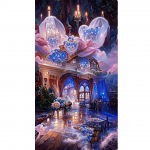 Suur 5D DIY teemantmaal Chateau Montrose'i komplektid t&auml;ispuurmosaiik unen&auml;gu romantiline pulmamaastik, teemanttikandid Full Round 60x120CM