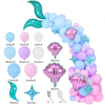 111 komplekti roosa &otilde;hupallikomplekt, t&uuml;drukute s&uuml;nnip&auml;evakaunistused, meisterdamise teel valmistatud lateksist &otilde;hupallikaare vanik pulmapeoks esimeseks s&uuml;nnip&auml;evaks Set h 87Pcs